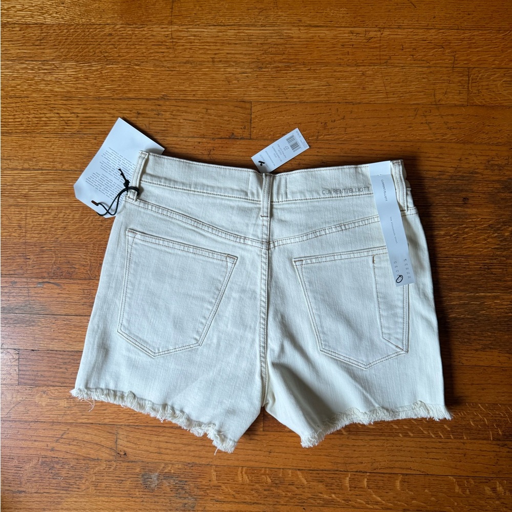 NWT Current/Elliott Aficionado Short in Papyrus Cut Hem Size 27 - Picture 3 of 3